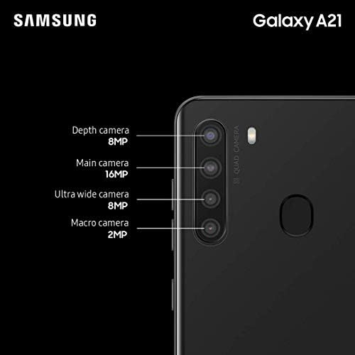 Samsung Galaxy A21 LTE Verizon | 6.5 Screen | 32 GB de armazenamento | Bateria duradoura | SIM SIM | 2020 Modelo | Us Versão | Black -