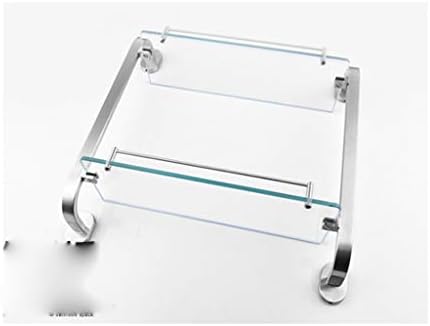 Prateleira de vidro de vidro de banheiro de alumínio KLHHG 2 camadas de vidro temperado de vidro temperado de dupla camada de camada