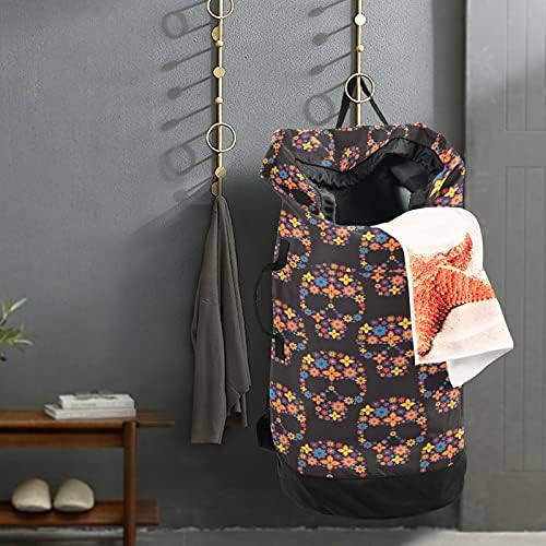 Mochila de lavanderia pesada com alças e alças de lavanderia pesada com alças de ombro e manuseio de deslocamento com tração de tração