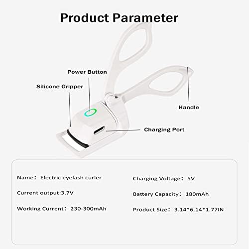 Lopjala aquecida os golcedores de cílios, cílios elétricos recarregáveis ​​USB, 2 modos de aquecimento cílios, cílio de chumbo