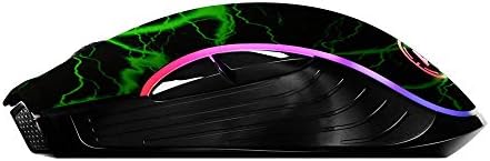 AimControllers Gaming PC Mouse Wired, 200-10000 DPI com RGB LED, 7 botões programáveis ​​- Mouse ergonômico personalizado com sensor óptico para Windows 10, USB - Black