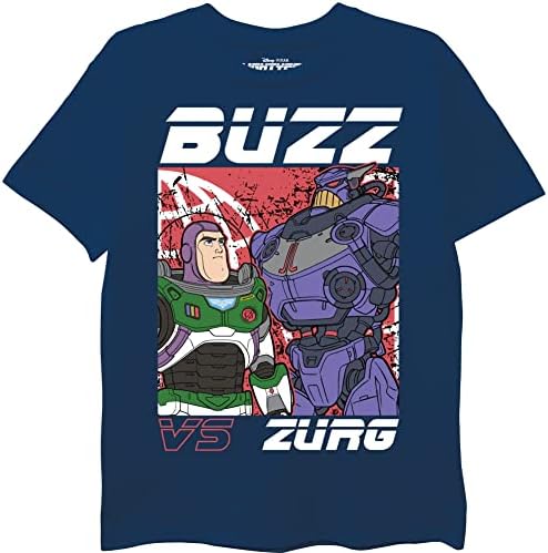 Disney Boys Big LightYear Buzz vs Zurg Poster Camiseta de manga curta