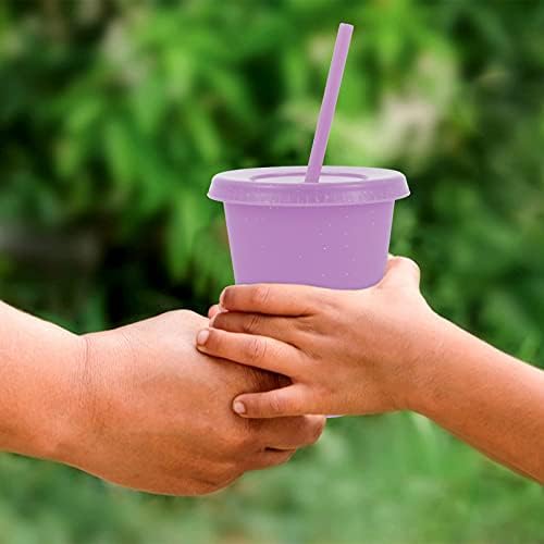 Hemoton Kids Tumbler Plástico Civras Crianças com palha e tampas Crianças copos de smoothie excelente para bebida gelo bebida quente roxa