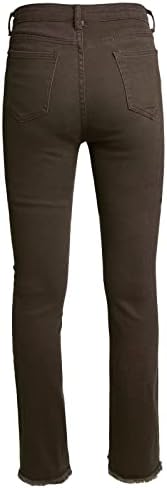 Calça de jeans de cintura alta miashui feminino casual colorida de cor baixa jeans de cintura baixa jeans