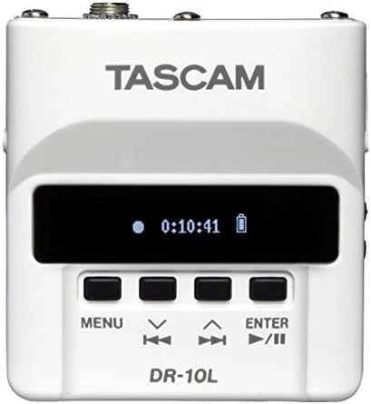 Tascam Micro Portable Digital Audio Recorder com microfone Lavalier, gravação AV, Formato de arquivo BWAV de 24 bits/48 kHz, branco