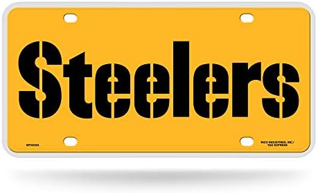 NFL Pittsburgh Steelers - etiqueta de placa de metal amarelo marca de palavra