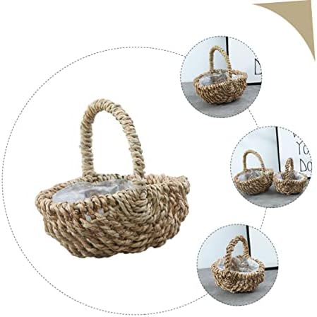 Cesto de cesta de flor de palha de cabilock cesto cesto cesto de casamento cestas de menina cestas para casamentos cestas oval cestas