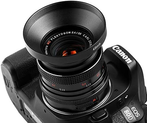 Hood de lente de angular larga de 52 mm, lente de metal universal capuz de sol com tampa central de lente de pitada para Canon Nikon