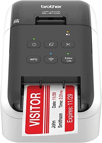Irmão QL -800 Professional Label Printer - conectividade USB com fio - 2,4 de largura, 300 x 300 dpi, 93 rótulos por minuto, cortador automático, impressão preta e vermelha, inclui 1 rolo de 400 etiquetas de endereço