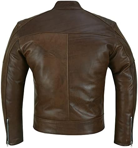 Montagem de couro genuíno mensal Motorbike Motorbike Motor-Jacket Real Leather Black/Brown