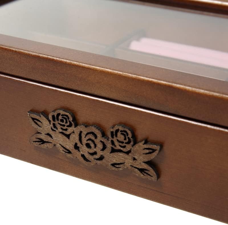Qiaononai zd205 puxões de anel exibir caixa de presente pintada caixas de madeira pintada jóias organizador de jóias exibição