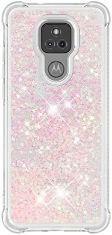 Capa traseira Caso de glitter compatível com Motorola Moto G Play Case compatível com mulheres meninas feminino brilho líquido
