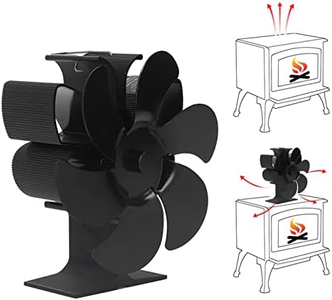 Ventilador da lareira, resistência de alta temperatura 6 fã do ventilador de log de lâmina 1400rpm Velocidade do vento