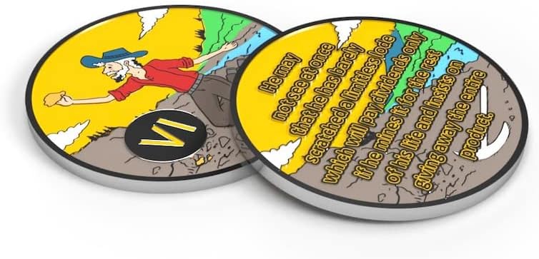 Medalhão de recuperação Gaunt Prospector AA 24 horas a 60 anos com cápsula de moedas ano 3