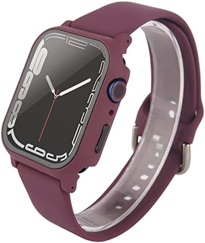 3 em 1 para a banda Apple Watch com protetor de tela embutido de caixa, SmartWatch Silicone Men Mulheres Sport Strap e PC Tampa