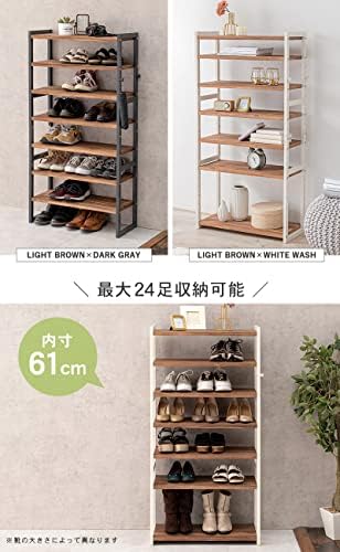 萩原 MSS-6714NIV RATURA DE SAPATO, caixa de sapatos, feita de madeira de pinheiro natural, caixa de tamancos de madeira, armazenamento