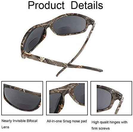 Hyyiyun 2 Pares Bifocal Reading Sunglasses para homens e mulheres esportes ao ar livre Sun Reader Protection