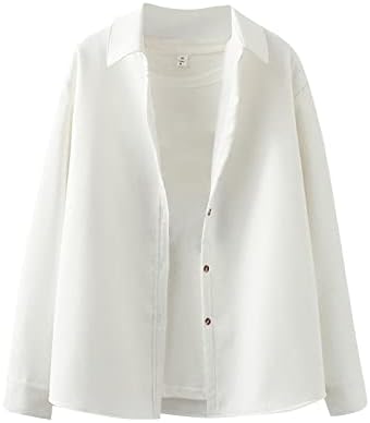 Tops de manga longa feminina outono e inverno acolchoado espessado camisa de cor sólida quente camisa casual casual