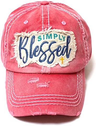 Cap de monograma unissex simplesmente abençoado, Faith tema Patch Borderyery Hat anguled Hat