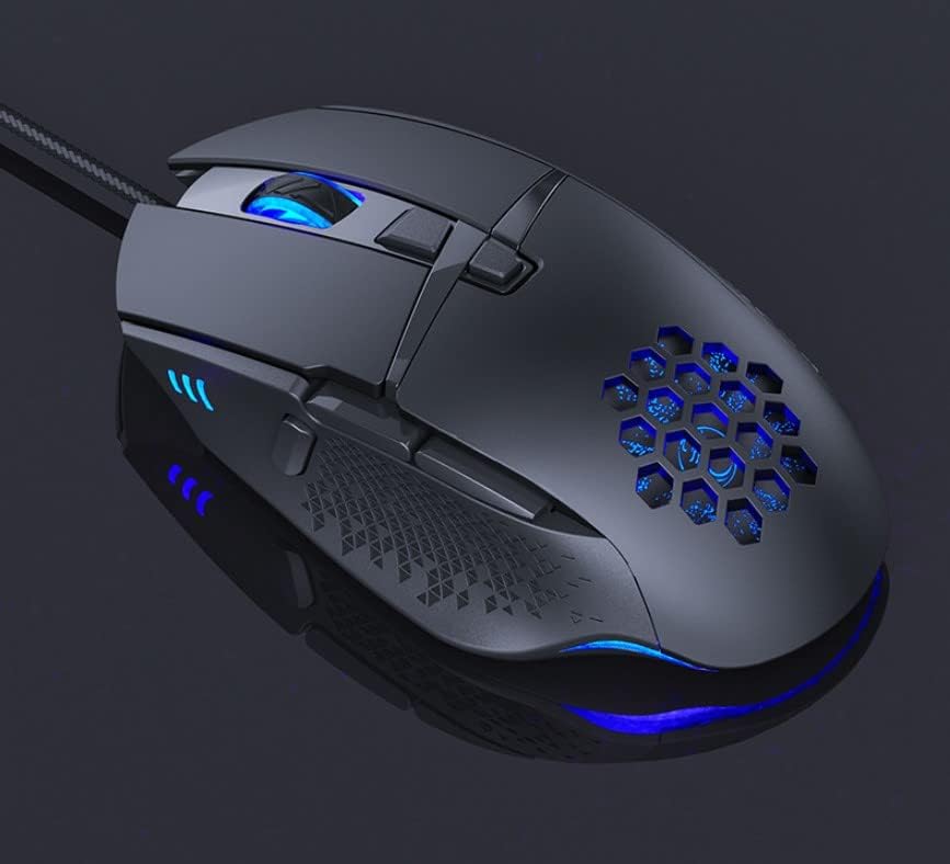 Mouse de jogos com fio Vegcoo, DPI de 6 níveis de até 7200, 6 botões programáveis, mouse ergonômico e leve de computador