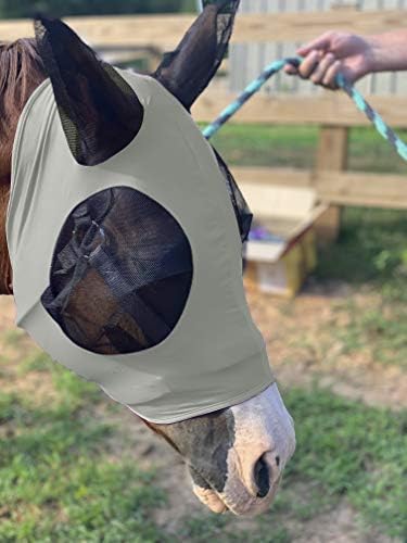 Lycra Horse Fly Máscara com orelhas conforto Fit Mesh Trail Pasture Sun Protection