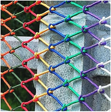 Cerdas decorativas de corda colorida e feliz, rede de segurança de segurança para playground malha de serviço pesado para jardim, rede