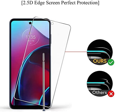 Protetor de tela de 3 pacote para Motorola Moto G Stylus, 9H Duridade Protetor de tela de vidro temperado, instalação fácil,