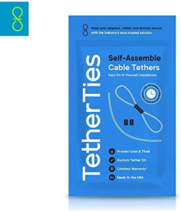Tetheries Cable Tethers preto 60 pacote | Kit DIY | Tets de cabo personalizáveis ​​| Adaptadores e dongles de computadores do
