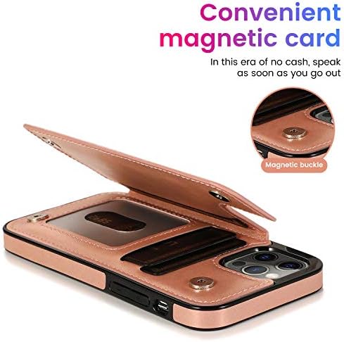 Caixa da carteira Felico Compatível com o iPhone 13 Pro, [titular de cartão] Premium PU Coverture Cover, Mandala Flor Mandala Botões