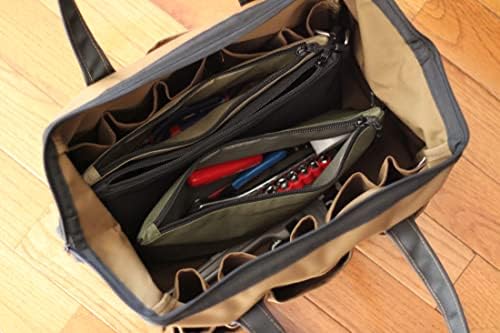 Bolsa de zíper para ferramentas premium da Pacote Coreflex 3, bolsa de ferramenta pequena, bolsa de armazenamento multiuso, bolsa de ferramentas de fundo plano pesado com zíper YKK para ferramentas, gadgets, cosméticos, estacionários. 12 x 7 x 2 polegadas
