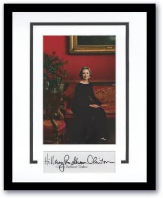 Hillary Rodham Clinton Autograph Photo assinada Custom emoldurada 11x14 Display ACOA LOA