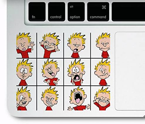 Calvin e Hobbes Calvin engraçado Feliz triste bobo rosto humor Vinil adesivo de decalque impresso para laptop compatível com todas