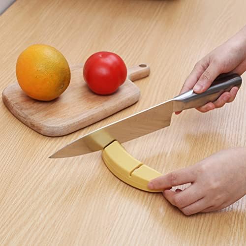 Zerodeko Multitools 2pcs Knife Sharpador em forma de banana Manual Knife Sharping Tool Cutter Lâminas de polimento para facas retas Facas serrilhadas Ferramenta de tesoura de tesoura Ferramenta multiuso