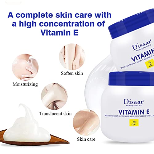 Disaar Beauty Vitamina E Hidratante Reparante Creme Girassóis Óleo Suavias suaves hidratam 250ml/8.45fl.oz