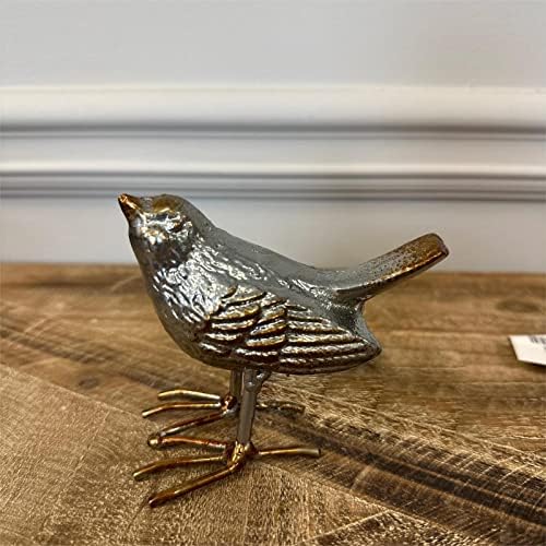 Estátua do pássaro de ferro fundido e de ferro hline, estatueta de pássaro de estilo vintage, decoração de mesa