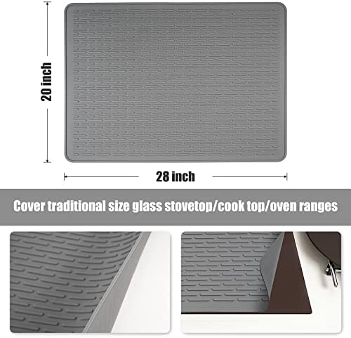 MTTOBO Silicone Electric fogão tampa superior de 28x20 polegadas resistente ao calor Tampa superior do fogão de vidro | Protetor