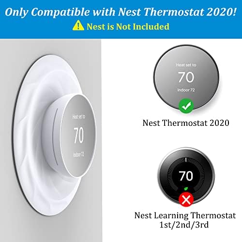 Placa de parede de termostato de ninho positivo - compatível com o Google Nest Termostato 2020, kit de acabamento de termostato ninho atualizado, tampa de placa traseira de ninho durável, instalação fácil