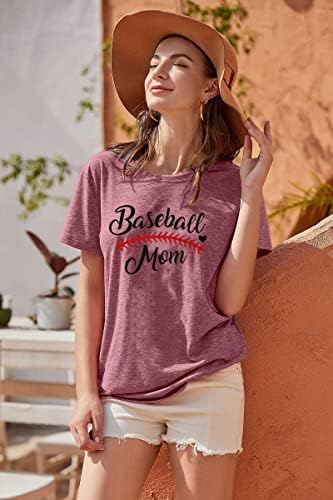 Camisas de mamãe de beisebol para mulheres camisas gráficas do coração Baseball mama camiseta camisa letra casual impressão