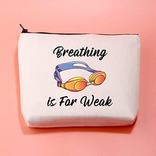 JXGZSO Nadador de nadador Saco de cosméticos respirar é para uma bolsa de zíper fraca bolsa de higiene pessoal presente para amante de natação Nadando presente temático