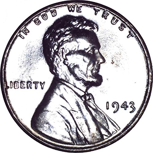 1943 Aço Lincoln Wheat Cent 1c Brilliant não circulado
