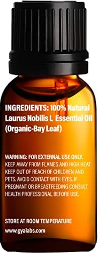 Óleo de baía orgânica essencial para cabelos e óleo de incenso orgânico para conjunto de pele - de óleos essenciais de grau terapêutico - 2x0,34 fl oz - Gya Labs