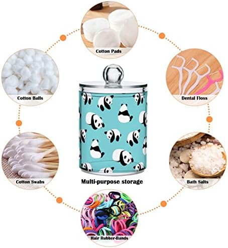 Linda desenho animado Pandas Cotton Swab Setor de recipientes de banheiro Jarros com tampas conjuntos de algodão Ball Ball Round