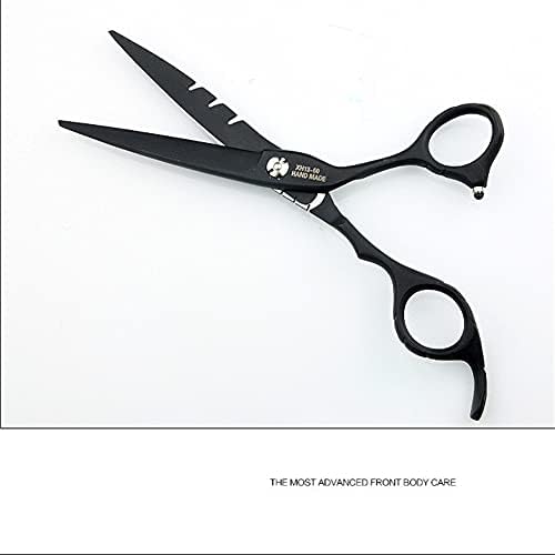 Senhores de tesoura de tesoura de corte de cabelo XJPB Conjunto de tesoura de cabeleireiro de corte/rachadura de cisalhamento japonês aço inoxidável 6,0 polegadas para salão barbeiro masculino preto