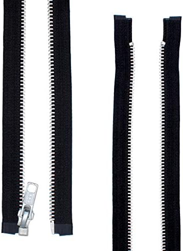 Zipper YKK® 30 de capa de 30 ~ YKK 5 Metal de alumínio ~ zíper médio de peso YKK ~ separando ~ preto feito nos EUA