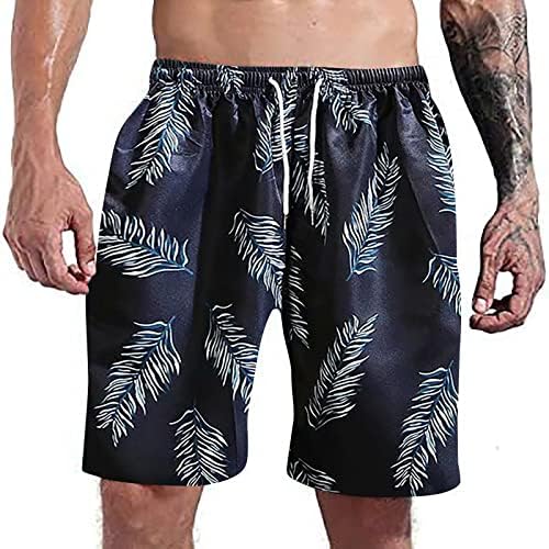 Shorts de praia de tamanho grande para homens estampas tropicais de praia rápida shorts malha de malha