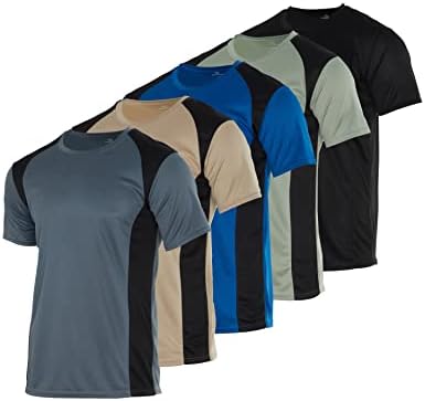 5 pacote: performance de malha masculina rápida seco de manga curta respirável Camisa da equipe de tecnologia