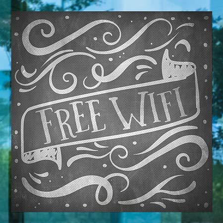 CGSignLab 2473562_GFXP_16X16_NONE | Decalque de janela perfurado Wi -Fi -Chalk Banner gratuito | 16 x16