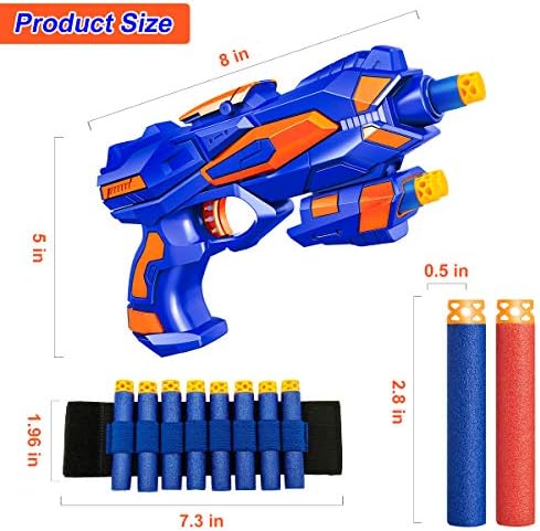 2 pacote blaster armas meninos brinquedo com 60 balas de dardos de espuma macia e 2 faixas de pulseiras- brinquedos de pistola