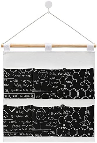 Química Blackboard Wall Closet pendurando bolsa de armazenamento 6 bolsos de linho de linho sobre as bolsas organizadoras