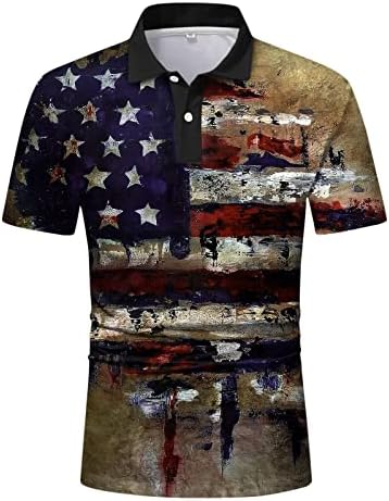 Zefotim 4 de julho Camisas pólo Men Butão de manga curta Bandeira American Bandy camisetas casuais moda slim fit tshirts
